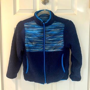 Lands End reversible Sherpa Jacket Size 8 boys